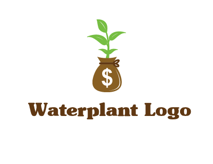 money bag with plant