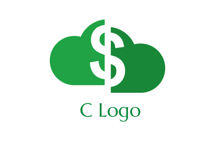 cloud shape with dollar logo