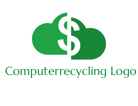 cloud shape with dollar logo