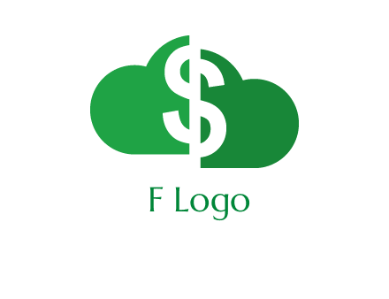 cloud shape with dollar logo