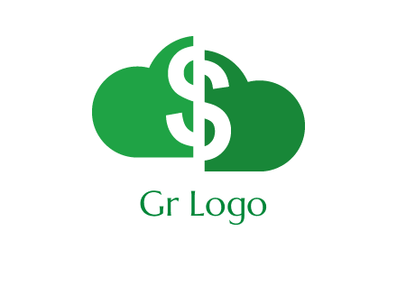 cloud shape with dollar logo