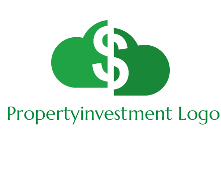 cloud shape with dollar logo