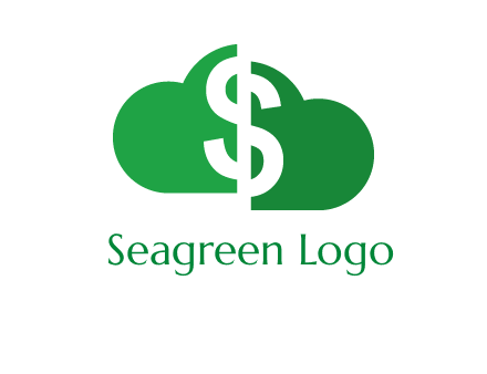 cloud shape with dollar logo