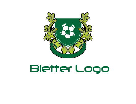 green leaf and football shield logo