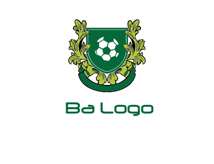 green leaf and football shield logo