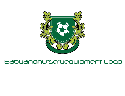 green leaf and football shield logo