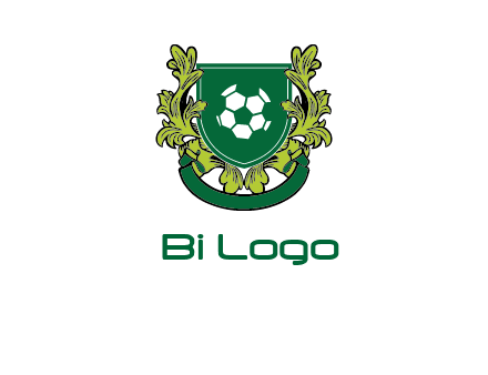 green leaf and football shield logo