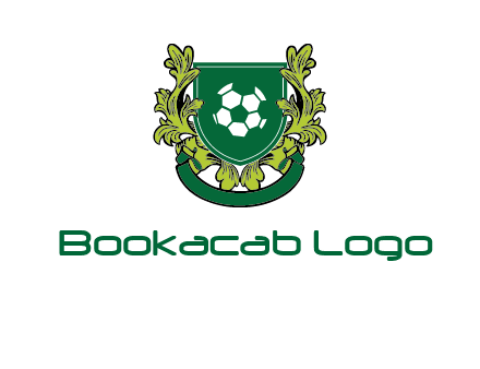 green leaf and football shield logo