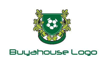 green leaf and football shield logo