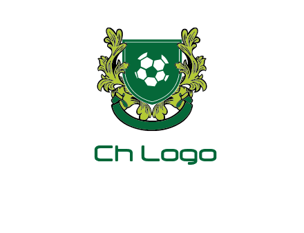 green leaf and football shield logo