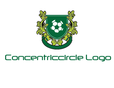 green leaf and football shield logo