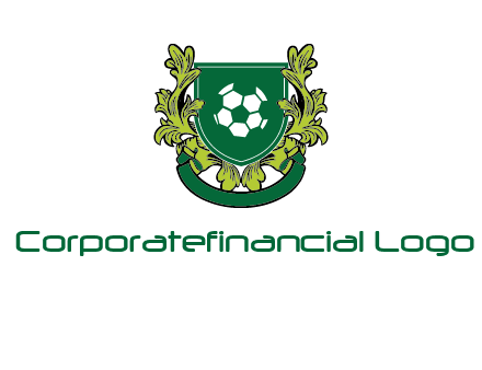 green leaf and football shield logo