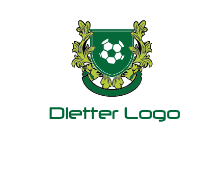 green leaf and football shield logo