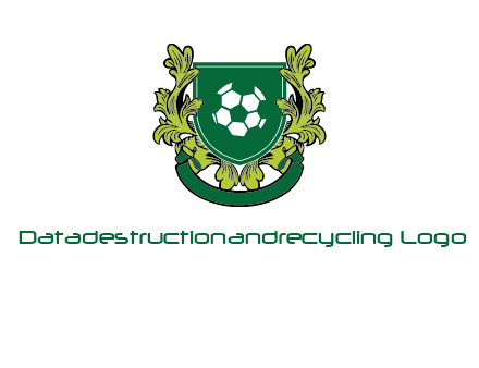 green leaf and football shield logo