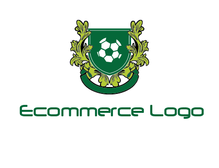 green leaf and football shield logo