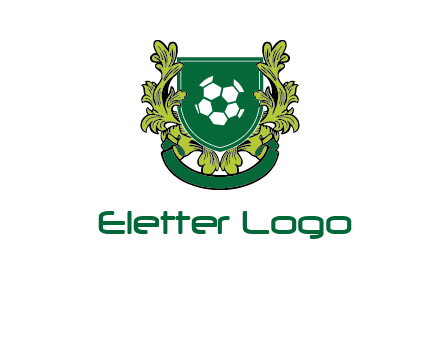 green leaf and football shield logo