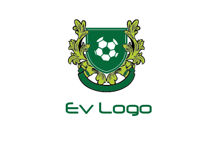 green leaf and football shield logo