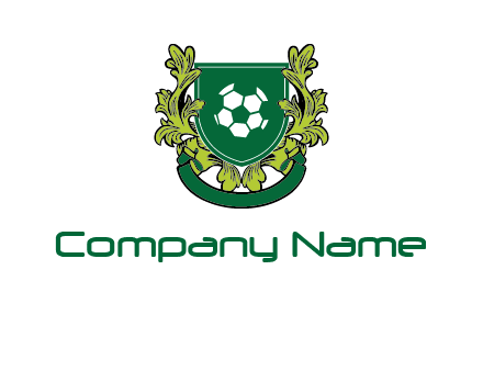 green leaf and football shield logo