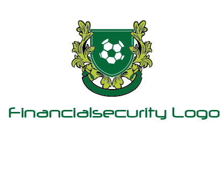 green leaf and football shield logo