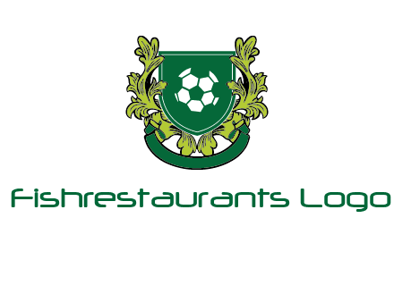 green leaf and football shield logo