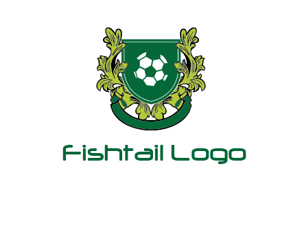 green leaf and football shield logo