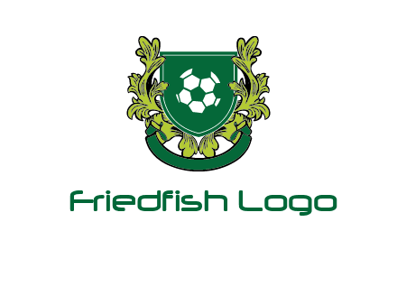 green leaf and football shield logo