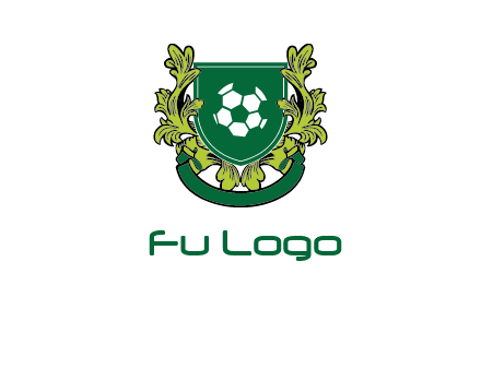 green leaf and football shield logo