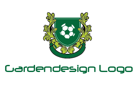 green leaf and football shield logo