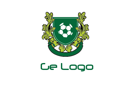 green leaf and football shield logo