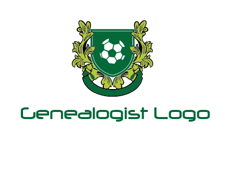 green leaf and football shield logo