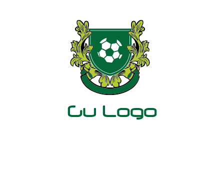 green leaf and football shield logo