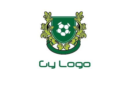 green leaf and football shield logo