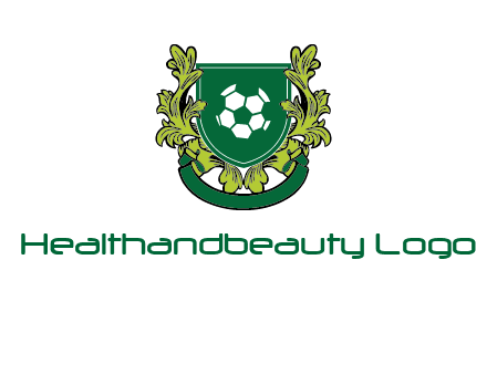 green leaf and football shield logo