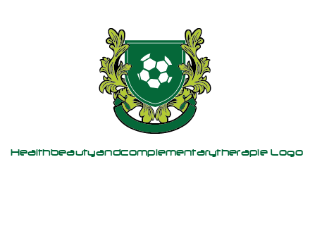 green leaf and football shield logo