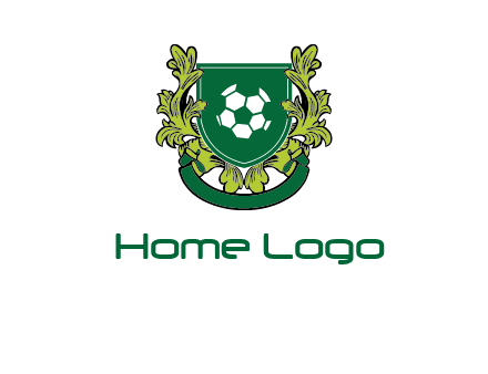 green leaf and football shield logo