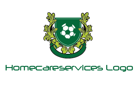 green leaf and football shield logo