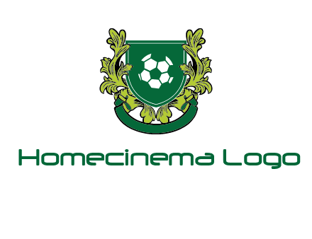 green leaf and football shield logo