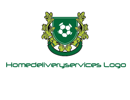 green leaf and football shield logo