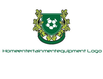 green leaf and football shield logo