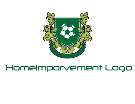 green leaf and football shield logo