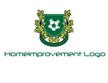 green leaf and football shield logo