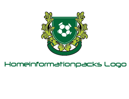 green leaf and football shield logo