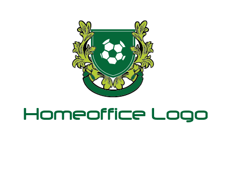 green leaf and football shield logo