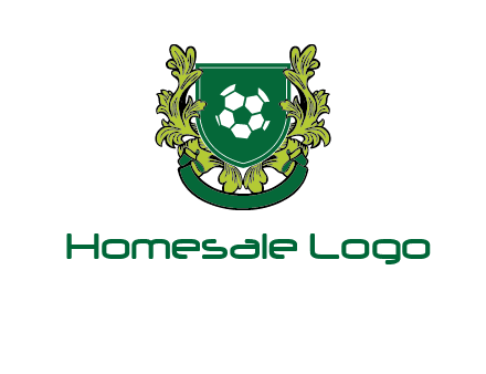 green leaf and football shield logo