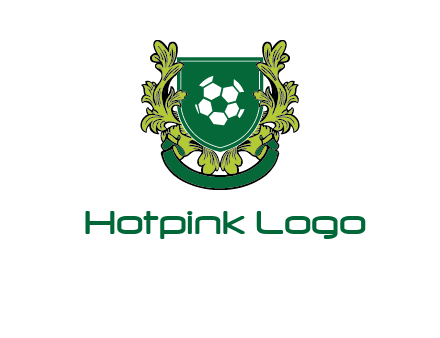 green leaf and football shield logo