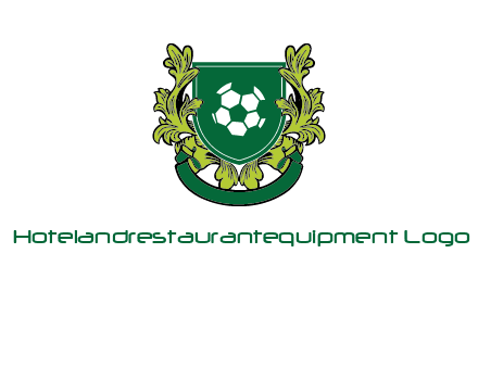 green leaf and football shield logo