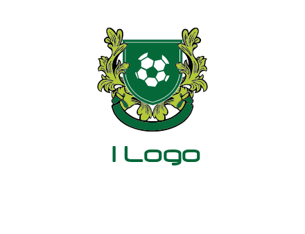 green leaf and football shield logo