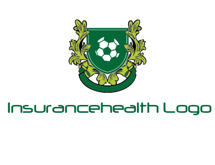 green leaf and football shield logo