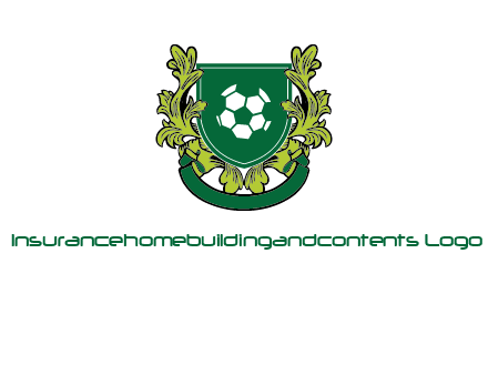 green leaf and football shield logo