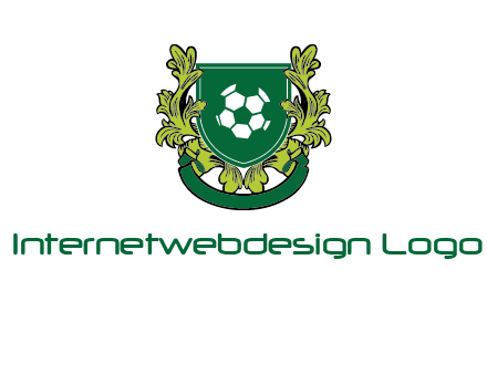 green leaf and football shield logo